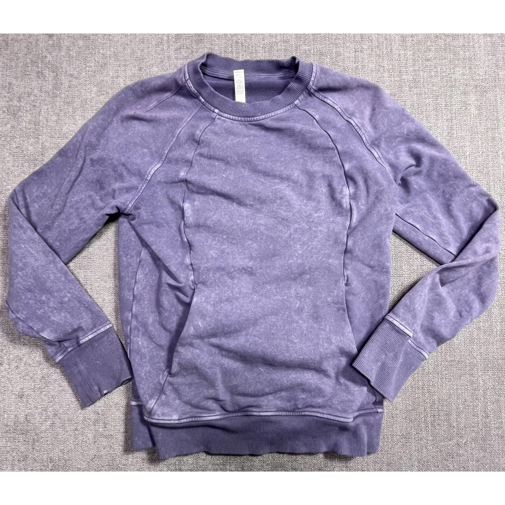 Lululemon Scuba Sweatshirt Womens 6 Washed Purple Crew Neck Pullover W3CT3S